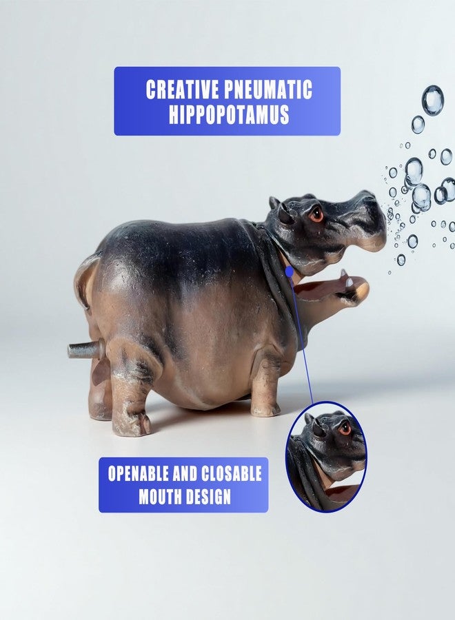 Nicoc Fish Tank Bubbler Decorations, Creative Hippo Aquarium Bubbler Decorations, Aquarium Bubbler Stone, Aquarium Resin Ornament Decorations (Hippo) - Image 3